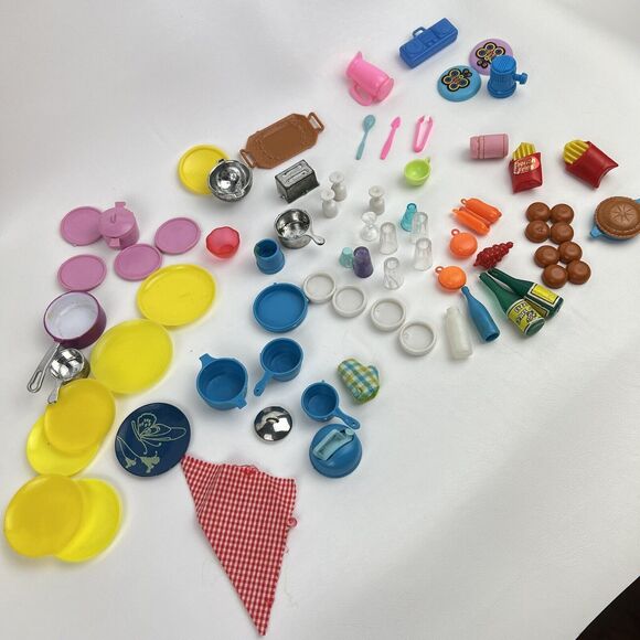 Fashion Doll Accessories Some Barbie VTG Plastic Food Kitchen Cookware 50+ Piece - Picture 4 of 9